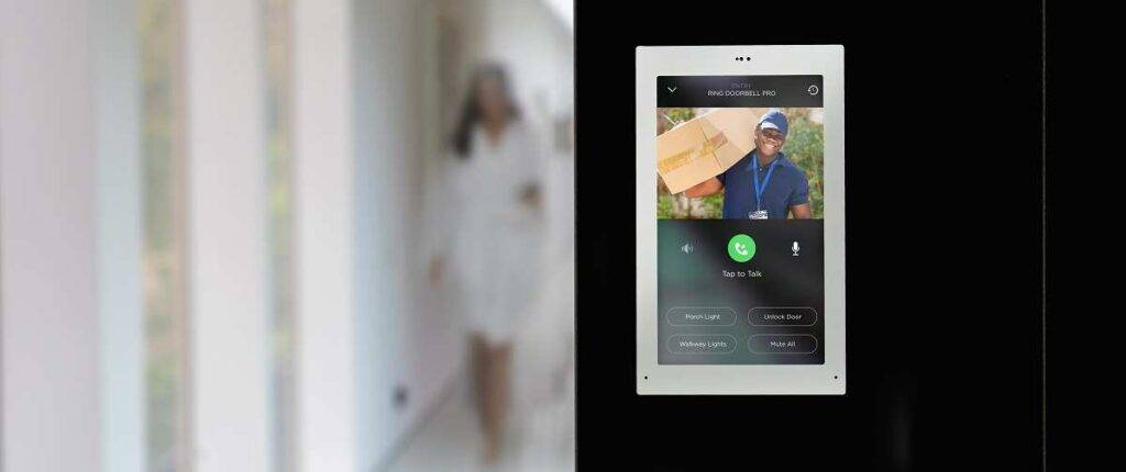 Savant – announces full integration with Ring X Line 8 savant touch panel Hallway Ring Delivery Guy large use
